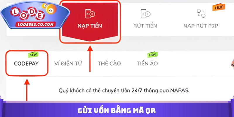 Gửi vốn bằng mã QR